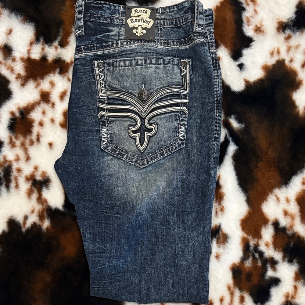 Rock Revival Dark Blue Relaxed Men's Jeans